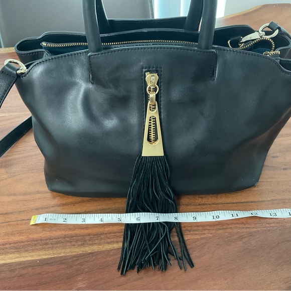 Black Leather Bag with Gold Accent - Brian Atwood - Picture 5 of 9